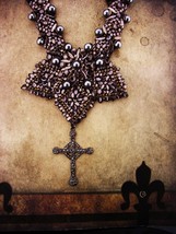 Gothic Marcasite necklace Cross Bib choker chunky statement necklace Victorian s - £196.91 GBP