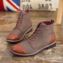 Spring Autumn Casual Lace Up shoes Booties Men Ankle Boots Oxfords Fashion Leath - £38.60 GBP