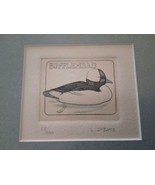 BUFFLEHEAD L. DuBose Signed Lithograph 55/300 Framed 9 3/4&quot; X 9 3/4&quot;  ar... - £75.68 GBP