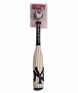 MLB New York Yankees Rawlings Blue Pin Stripped Softee Bat 21&quot; Ball 3&quot; Set - £19.65 GBP