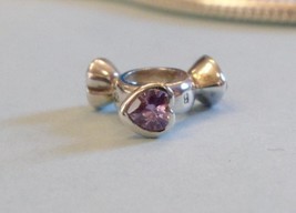 Biagi Purple HEART SPINNER Italian European Bead for Charm Bracelet - $7.00