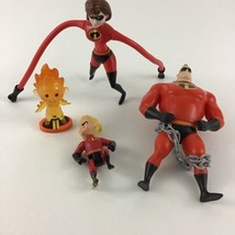 Disney Pixar The Incredibles Figure Topper Lot Fire Baby Jack Jack Elasti-Girl - $21.73