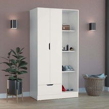 Modern Armoire with Shelves &amp; Drawer - 71&quot; White - $10,902.89 MXN