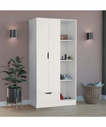 Modern Armoire with Shelves &amp; Drawer - 71&quot; White - $10,587.40 MXN