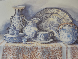 Joy Evans &quot;TEA TIME&quot; Lithograph on Matte Paper - Signed - $853.57 MXN