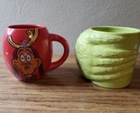 Dr. Seuss The Grinch &amp; Max the Dog Reindeer Antlers Mugs Department 56 &amp;... - $19.99