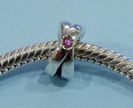Biagi Pink CZ X Design SPACER Italian European Bead for Charm Bracelet - $7.00