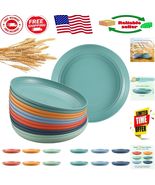 12 Pcs Unbreakable Wheat Straw Dinner Plates Set - 10 Inch in 6 Vibrant ... - $664.49 MXN