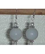  Sterling Silver 12MM Botswana Snow White Agate Swarovski Ea - €17,18 EUR