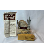 1987 Buck 703 Colt Folding Pocket Knife Three Blade W/ Papers In Box USA - $49.45
