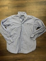 Ralph Lauren Mens Classic Fit Button Down Shirt Blue/White Stripe XL - $12.74