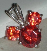  Sterling Silver 5CTW Fire Red Garnet Mickey Mouse Pendant - £34.47 GBP
