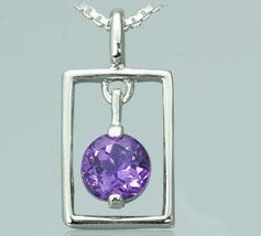  	 STERLING SILVER 0.75CTW AMETHYST ROUND PENDANT - $24.99
