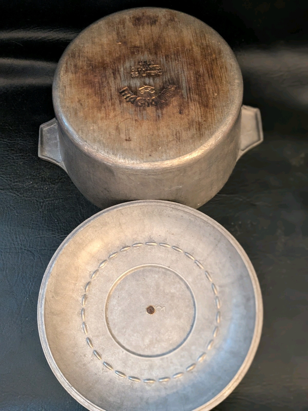 Vintage Ghc Magnalite 6 QT Alliage Aluminium Stock Théière Couvercle 10 inch USA Item image 3
