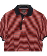 Black Brown 1826 Men&#39;s S/S Polo Shirt Striped Spiced Coral &amp; Navy Size XL - £15.79 GBP