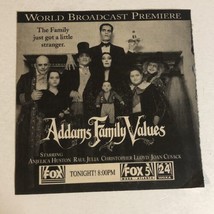 Addams Family Values Vintage Tv Print Ad Christopher Lloyd Christina Ricci TV1 - £4.67 GBP