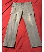 Duluth Flex Fire Hose Cargo Pants 38x32 Slim Fit Gray Utility Workwear - $463.52 MXN