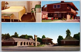 Eugene Oregon OR City Center Lodge Motel Old Cars Multiview Postcard U.S. 99 - £6.26 GBP