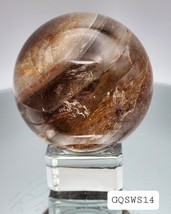 Garden Quartz, Lodolite, Phantom Quartz, Sphere, Healing Stones, Base In... - £47.54 GBP