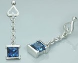 Princess cut london blue topaz dangling earrings sterling silver thumb155 crop