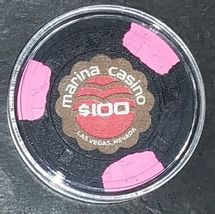 (1) $100. Marina Casino Chip - 1975 - Las Vegas, Nevada - £31.43 GBP