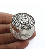 Real Silver Honey Container Oxidized Lion face Dibbi for Red Book Remedy - €75,42 EUR