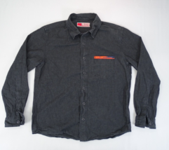 PALLET LIFE STORY DW Black Chambray Work Shirt Size XL Handmade Japan - £37.41 GBP