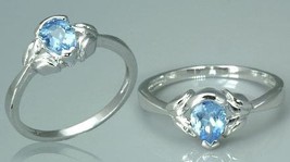 Sterling Silver .75ctw Pear Cut Swiss Blue Topaz Ring - £20.02 GBP