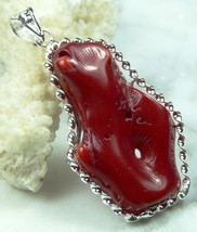 925 Sterling Silver Pendant Coral 60ct  - $19.99