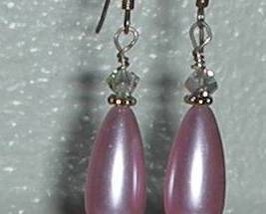 14KT Gf Pink Pearl Swarovski Crystal Earrings - $33.99