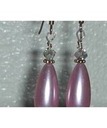 14KT GF PINK PEARL SWAROVSKI CRYSTAL EARRINGS - $654.38 MXN