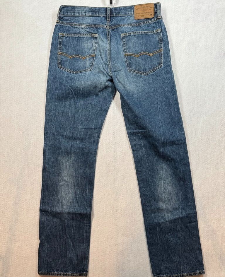 American Eagle Outfitters Slim Straight Jeans Lot of 2 Medium Wash Mens 32 x 34 Item image 3
