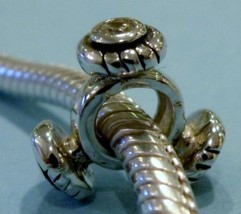 Biagi Round Antiqued CZ Italian European Bead for Charm Bracelets - $7.00
