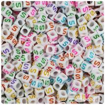 BeadTin Letter S White Opaque 6mm Cube Alphabet Beads - Colors (80pcs) - $2.09