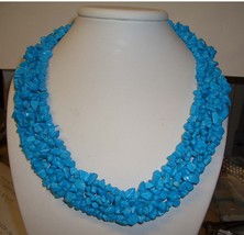  Breathtaking Genuine Blue Natural  Turquoise Necklace   - £43.58 GBP