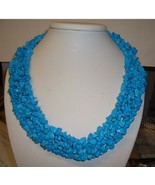  Breathtaking Genuine Blue Natural  Turquoise Necklace   - £41.38 GBP