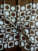 Vtg Geometric Fashion Scarf Brown White Circles 26 x 27&quot; Head Neck Busin... - $18.76