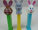 Vintage Lot Of 3 Holiday Easter Pez Dispensers 3 Bunnies Gray, Brown, &amp; ... - $9.69