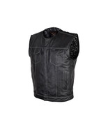 Men&#39;s Zipper and Snap Closure Leather Club Vest Quick Access Gun Pocket ... - $3,085.36 MXN