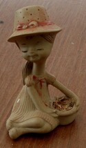 Cute Ceramic Little Girl Figurine, SIGNED, VERY CUTE PIECE VGC - $10.80 CAD