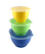 3 Piece Storage and Batter Mixing Bowl Set with Lids Nesting with Pourin... - £15.79 GBP