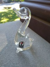 Vintage Pilgrim   Art Glass Duck clear with label - £8.69 GBP