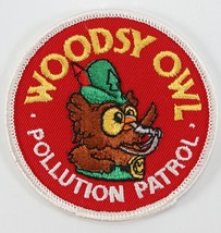 Vintage Woodsy Owl Pollution Patrol Round Red Twill Boy Scouts America BSA Patch - £9.34 GBP