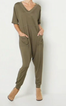 Attitudes by Renee Casknit Buffet Jumpsuit with Pockets- DARK OLIVE, PET... - $24.75