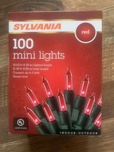 Sylvania 100 Mini lights Red, Green wire Indoor/Outdoor Christmas Lights - £35.90 GBP