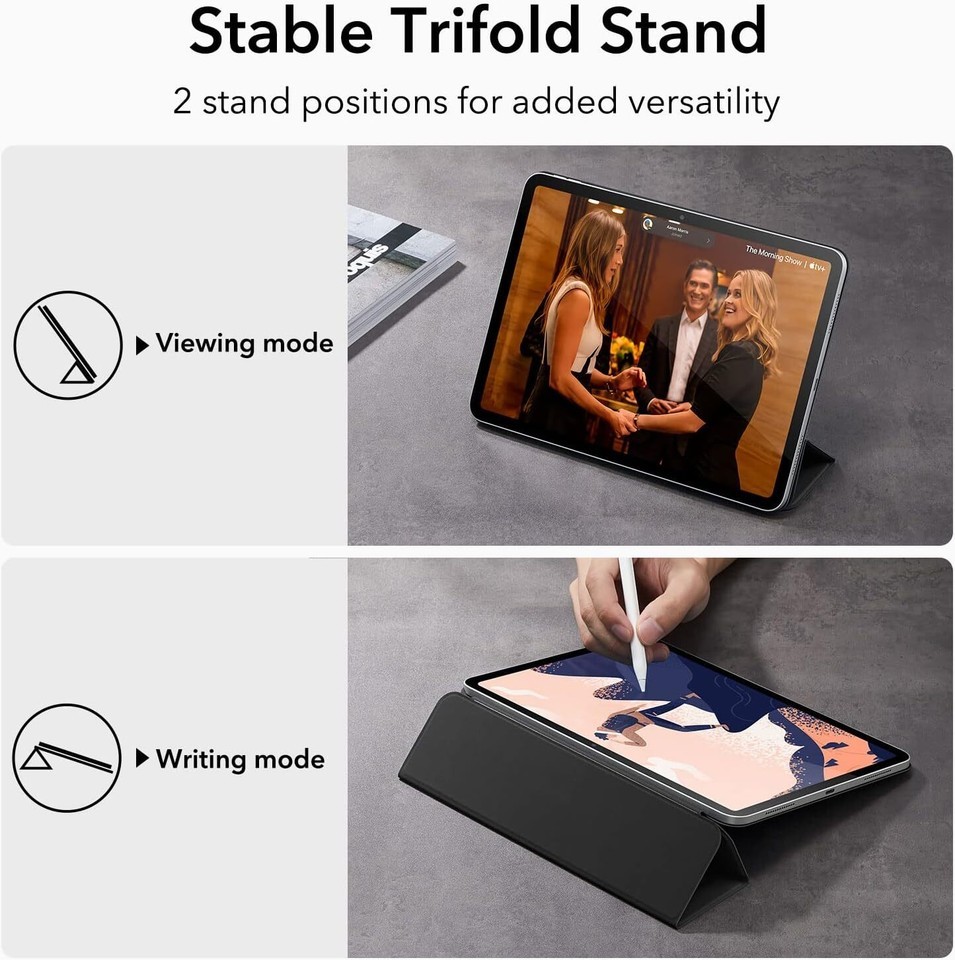 ESR iPad Air 4 Magnetic Smart Folio Tri Fold Hard Case Black Leather Item image 2