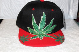 Marijuana Leaves Leaf Cannabis Weed Pot Flat Bill Snapback Baseball Cap #2 - £10.60 GBP