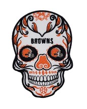 Cleveland Browns Sugar Skull NFL Football Embroidered Iron On Patch - £9.41 GBP+