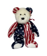 SPANGLE THE PATRIOTIC AMERICAN USA FLAG BEAR TY BEANIE BUDDY 14&quot; PLUSH N... - $180.87 MXN