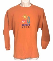 BUM Equipment Womens Large Vtg 1980s Orange Vail Colorado Sweater - £25.35 GBP